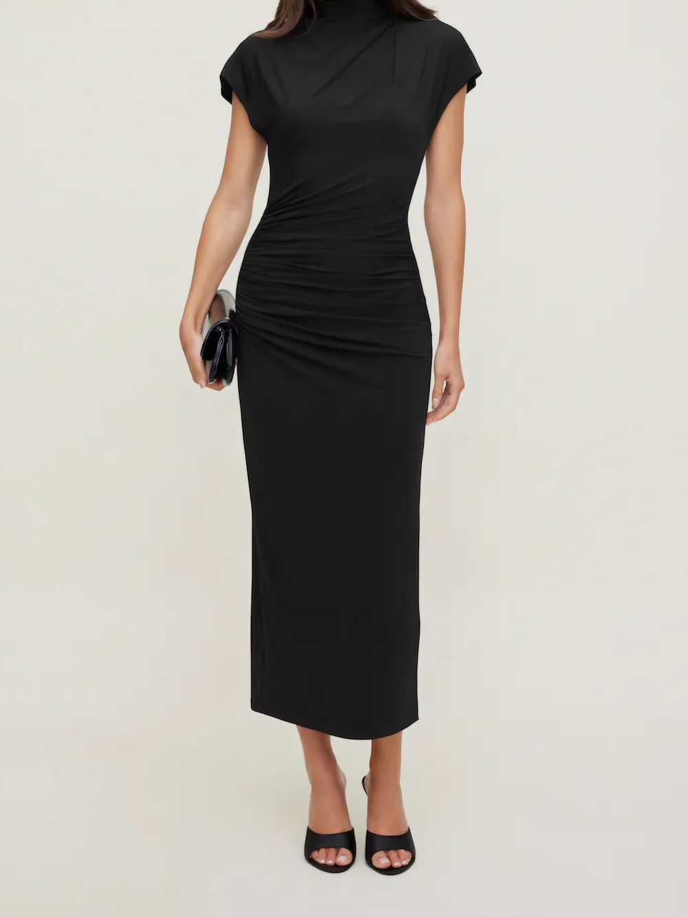 Dynamite Original Contour Ethereal Dress Black Maxi Dress